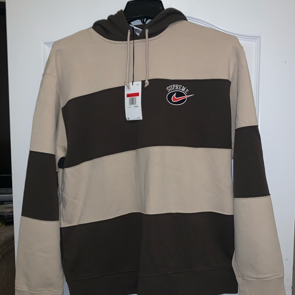 SUPREME x NIKE Swoosh Stripe Logo Jogging set- L